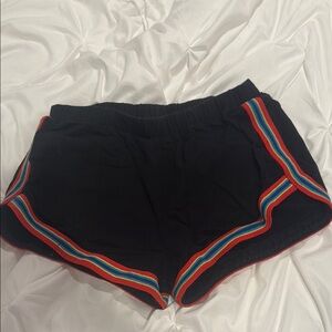 Black Rainbow Trim Women's Shorts